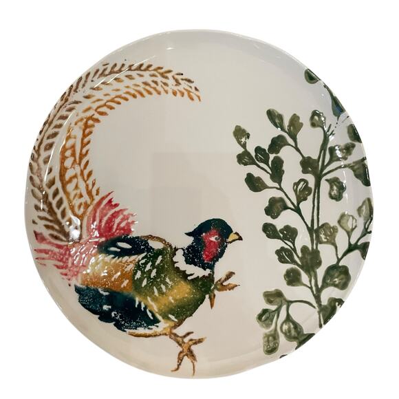 Vietri Fauna Pheasant Ceramic Salad Plates 9in Set of 4 Limited Edition New - Picture 10 of 14